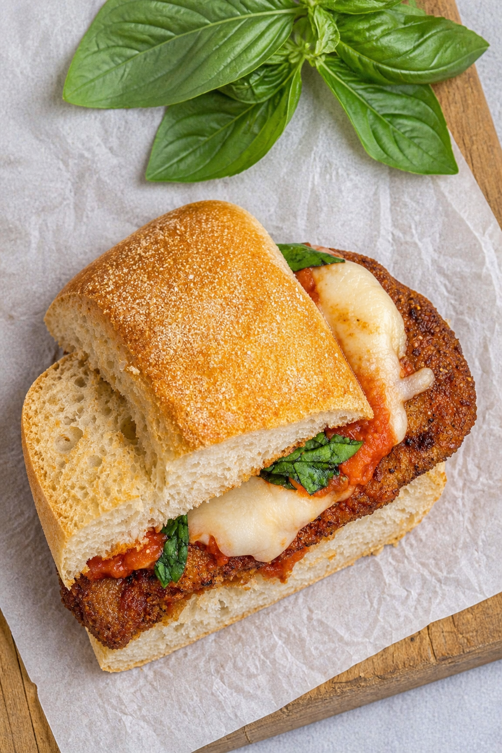 Sandwich de pollo parmesano