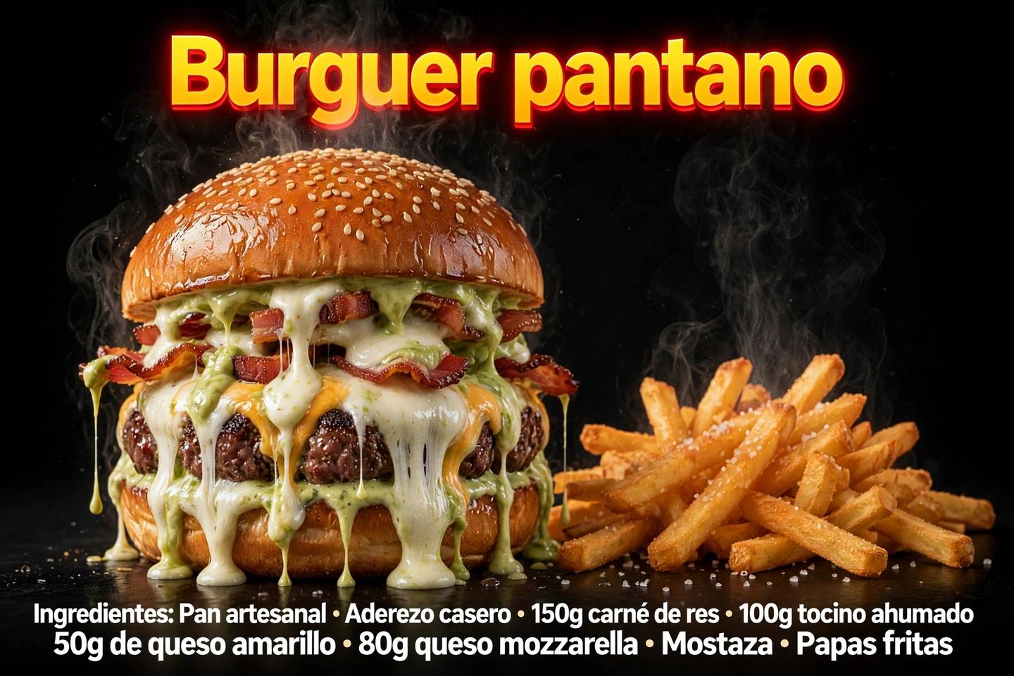 Burguer Pantano Con Papas Fritas 