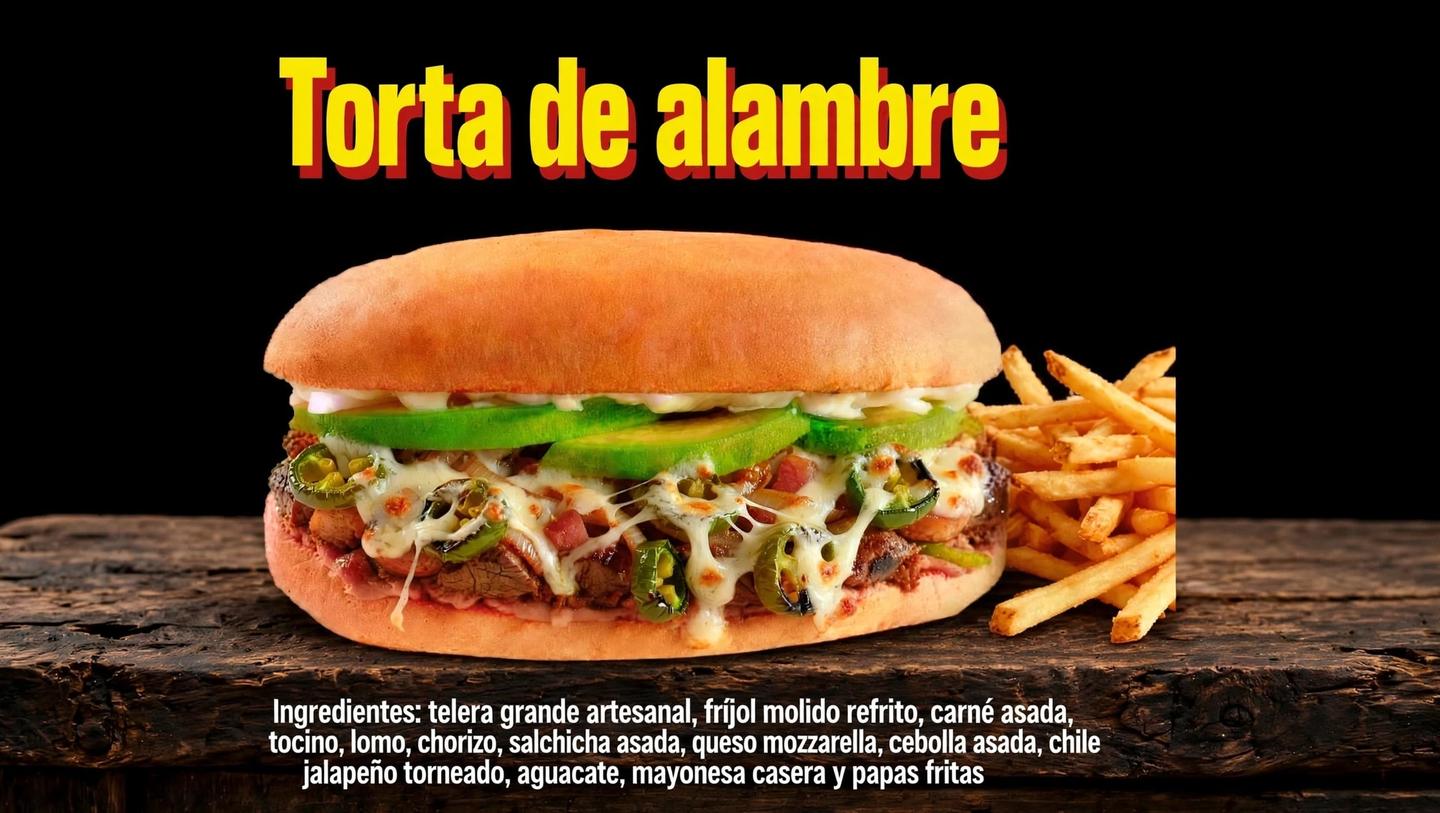 TORTA ALAMBRE CON PAPAS FRITAS 