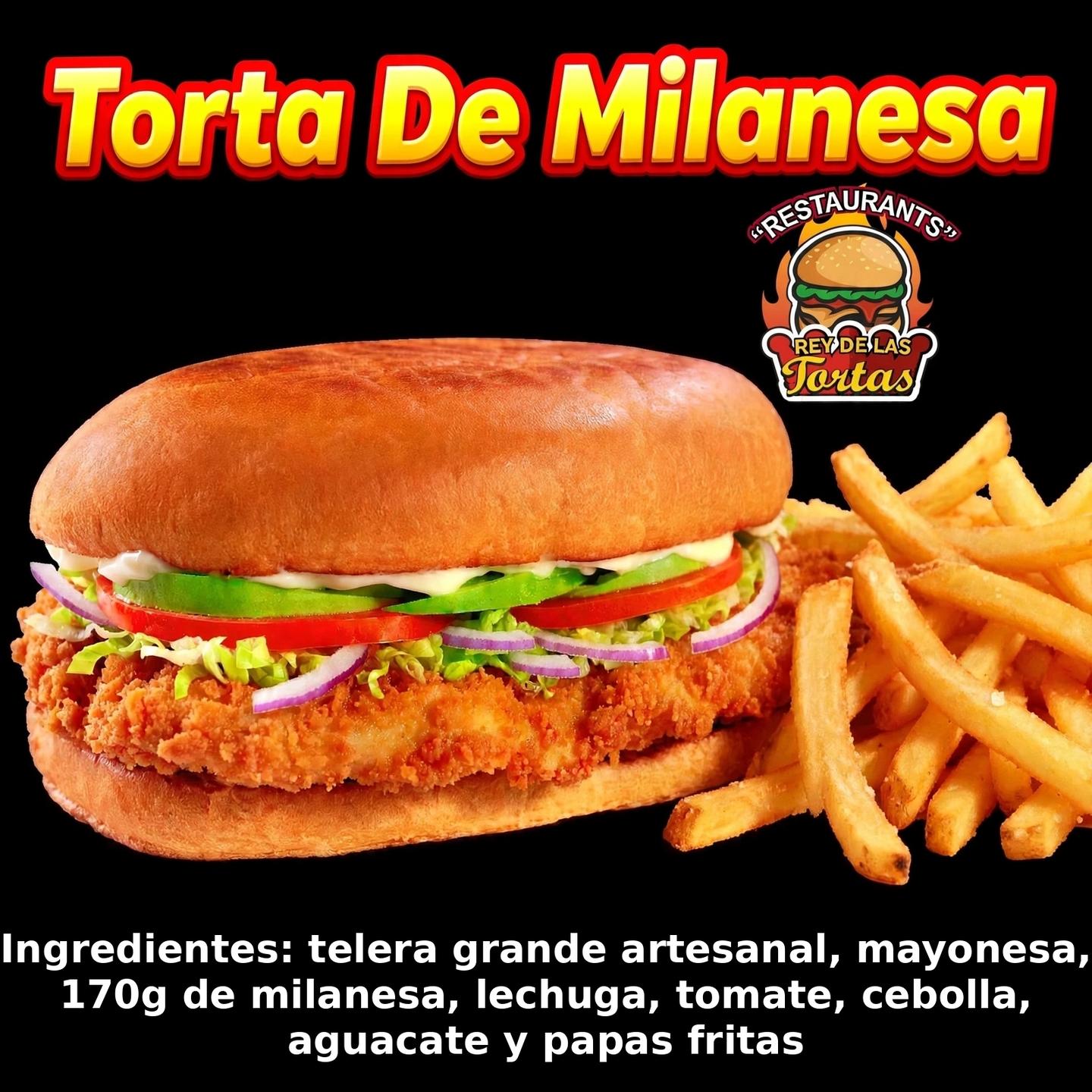 TORTA DE MILANESA DE RES CON PAPAS FRITAS 