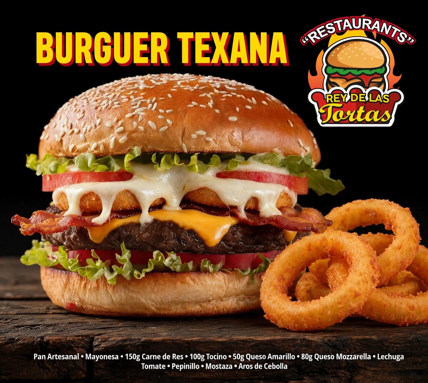 Burguer Texana Con Papas Fritas 