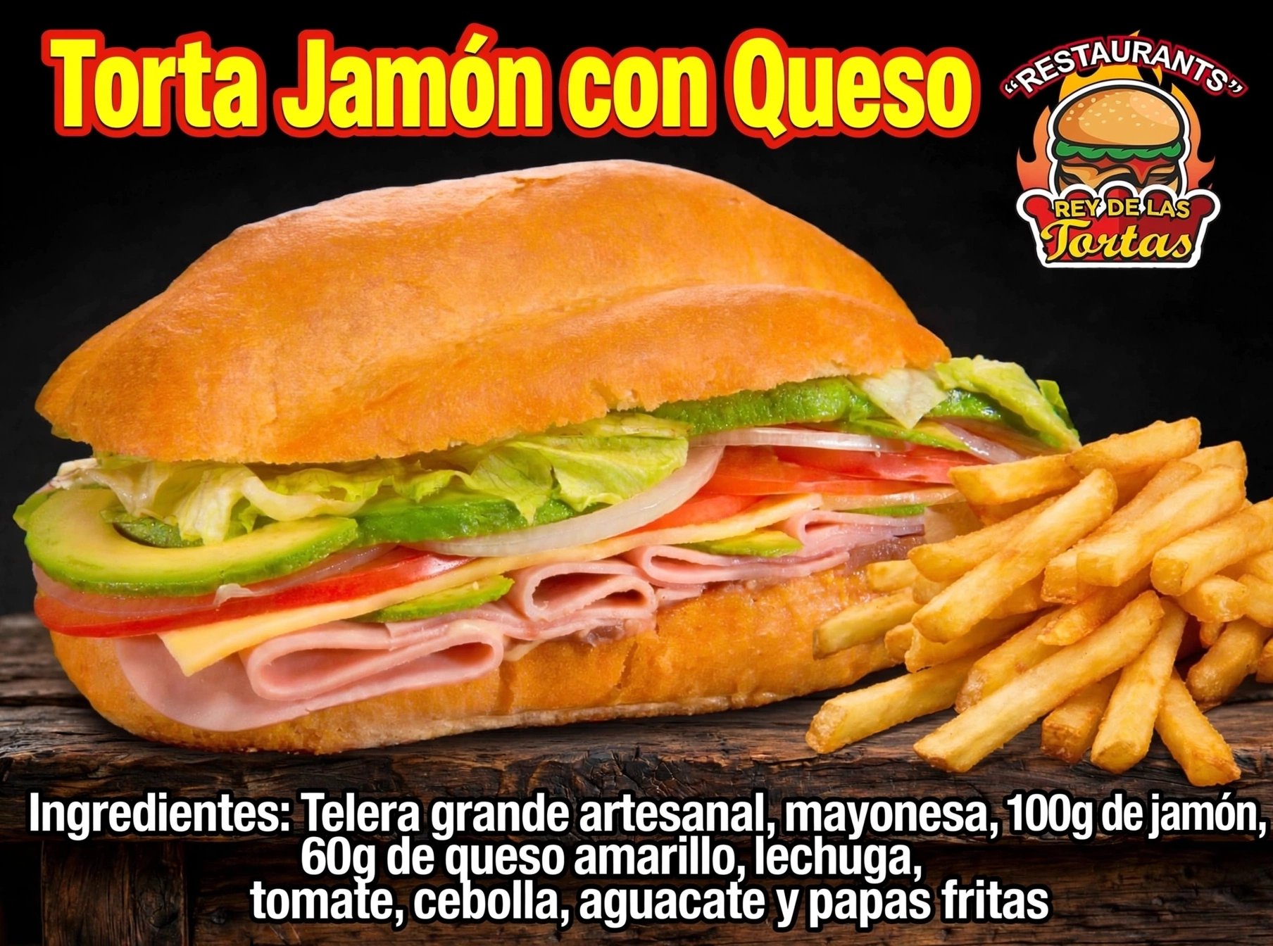 TORTA DE JAMÓN DE PAVO CON PAPAS FRITAS 