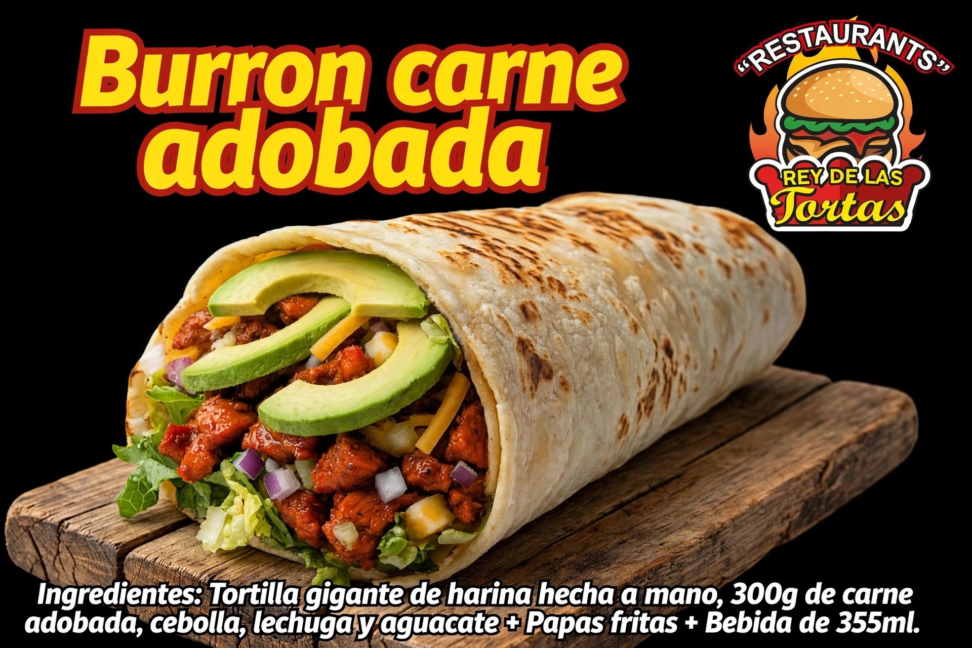 MEGA-BURRO DE CARNE ADOBADA 