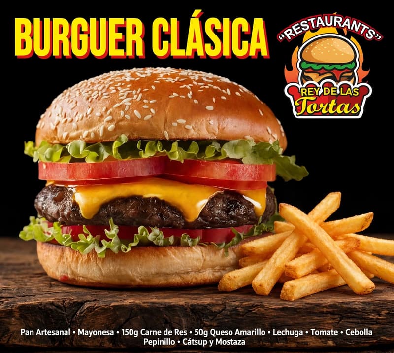 Burguer clásica con papas 