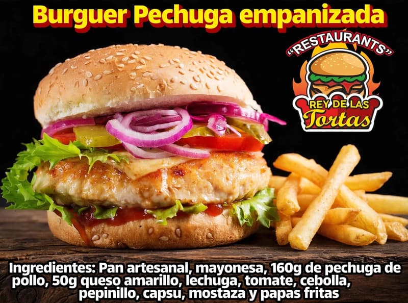 Burguer Pechuga Con Papas Fritas 