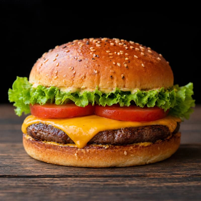 Burguer Sencilla Con Papas Fritas 
