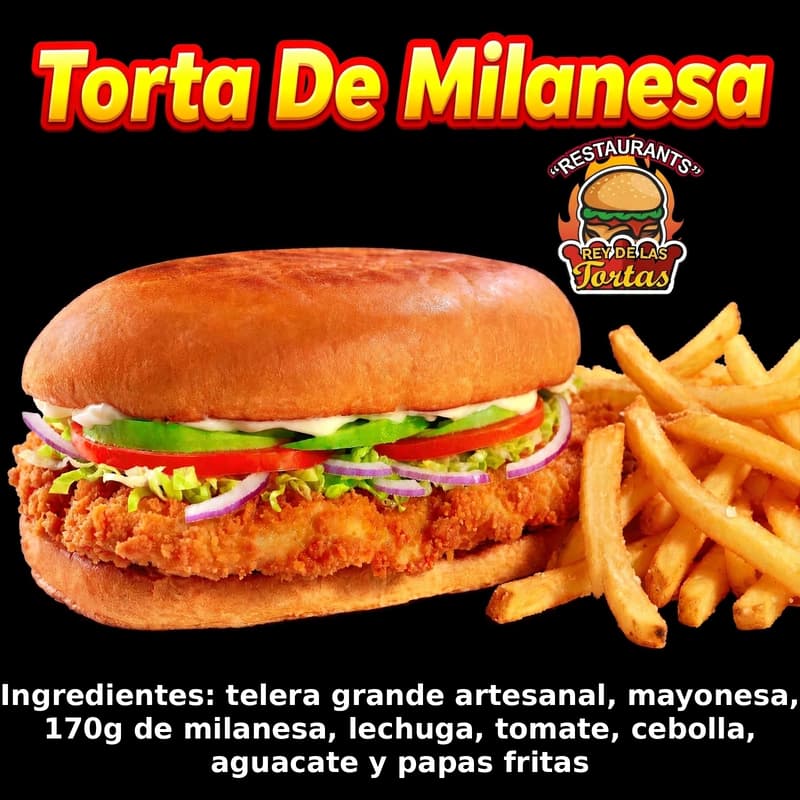 TORTA DE MILANESA DE RES CON PAPAS FRITAS 