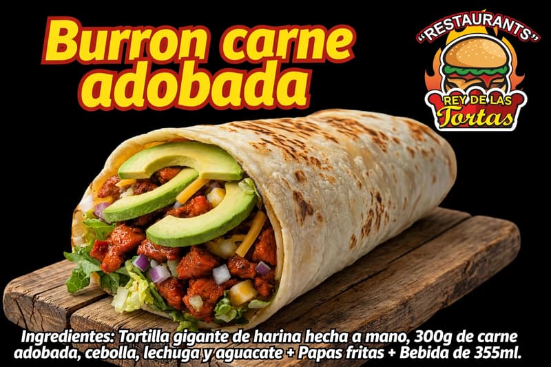 MEGA-BURRO DE CARNE ADOBADA 