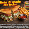 TORTA ASADA CON TOCINO CON PAPAS FRITAS