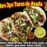 TACOS DE MAÍZ CARNÉ ASADA 3pzas
